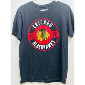 Chicago Blackhawks Fanatics Graphic T-Shirt Black Large Logo Medium Men’s Tee
